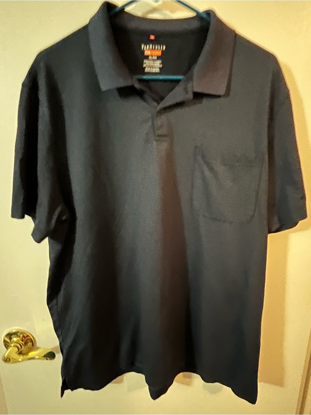 Van Heusen Men's Navy Polo Shirt with Pocket Traveler XL